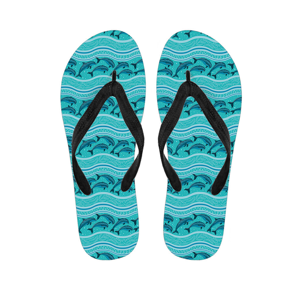 Dolphin Paradise: Hawaiian Outfit paired with Boho Dolphin Pattern Flip Flops - 1
