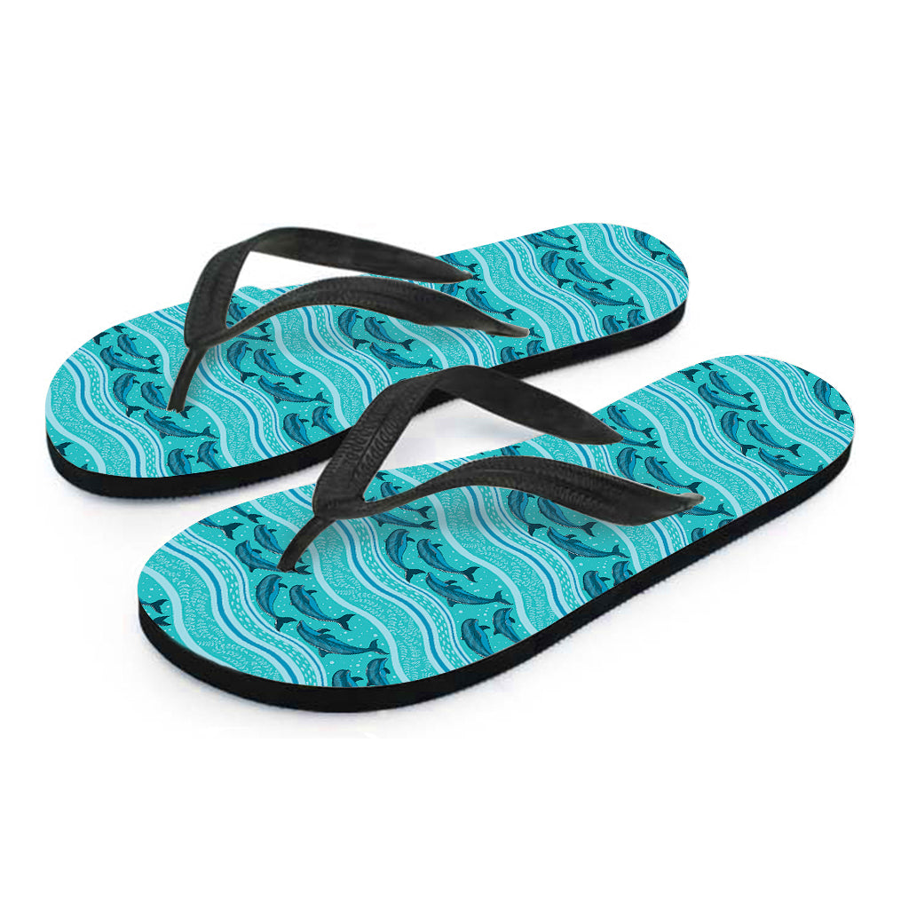 Dolphin Paradise: Hawaiian Outfit paired with Boho Dolphin Pattern Flip Flops - 2