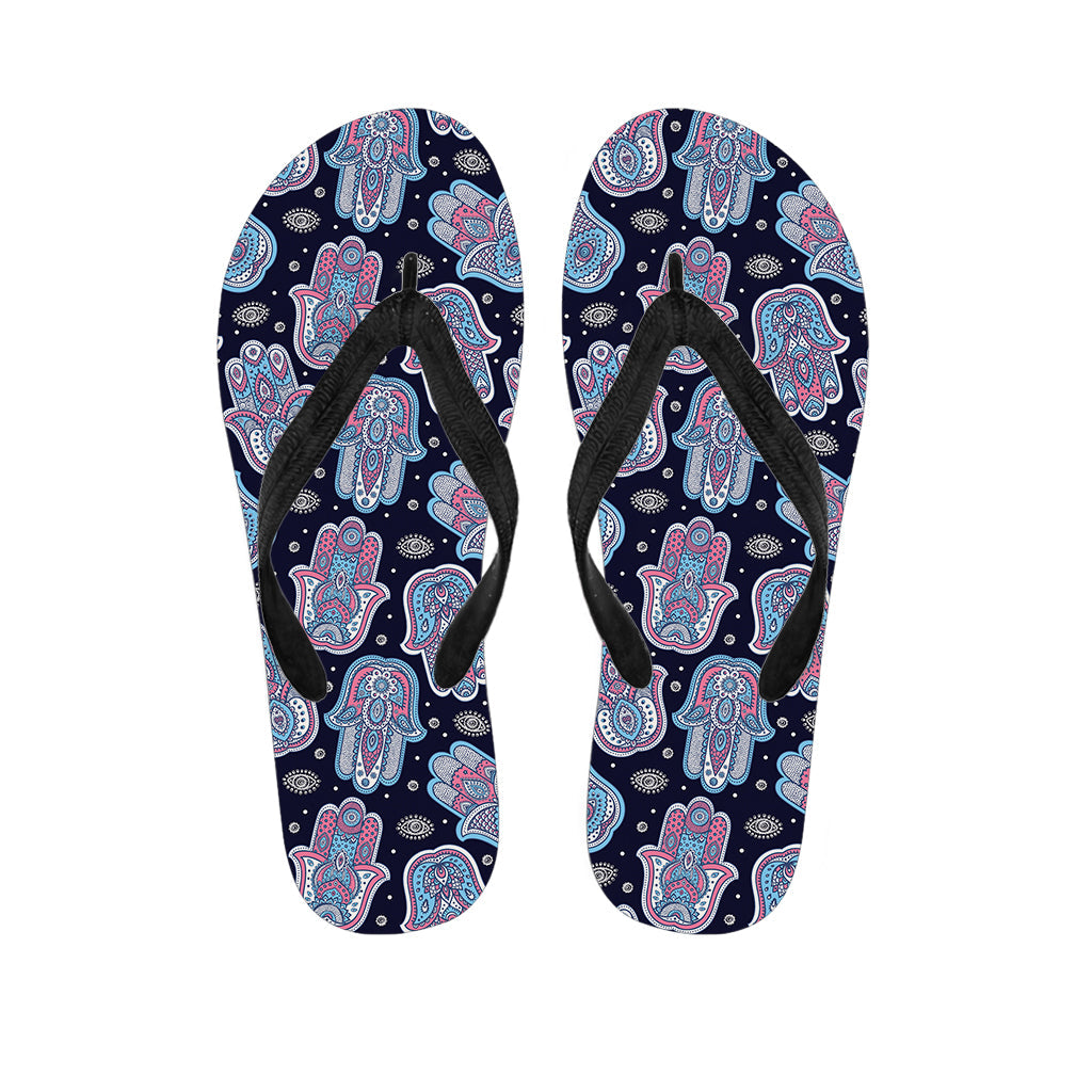 Boho Hamsa Pattern Hawaiian Flip Flops: Embrace Island Style - 1