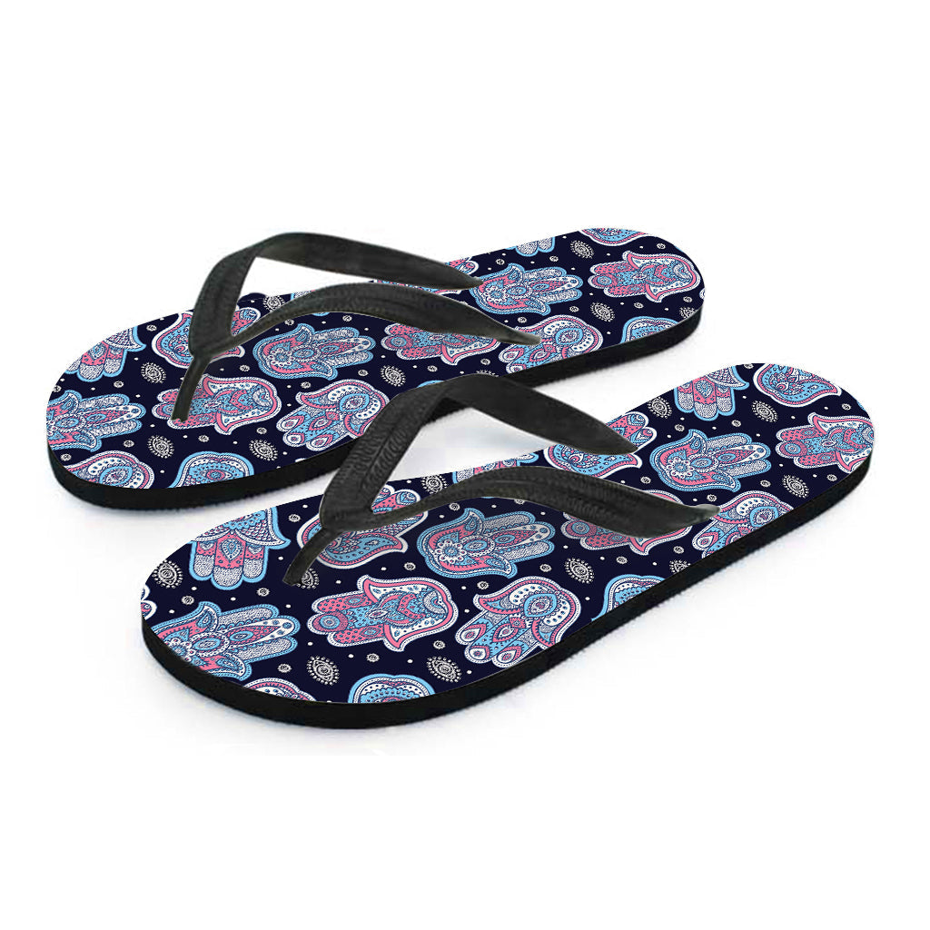 Boho Hamsa Pattern Hawaiian Flip Flops: Embrace Island Style - 2