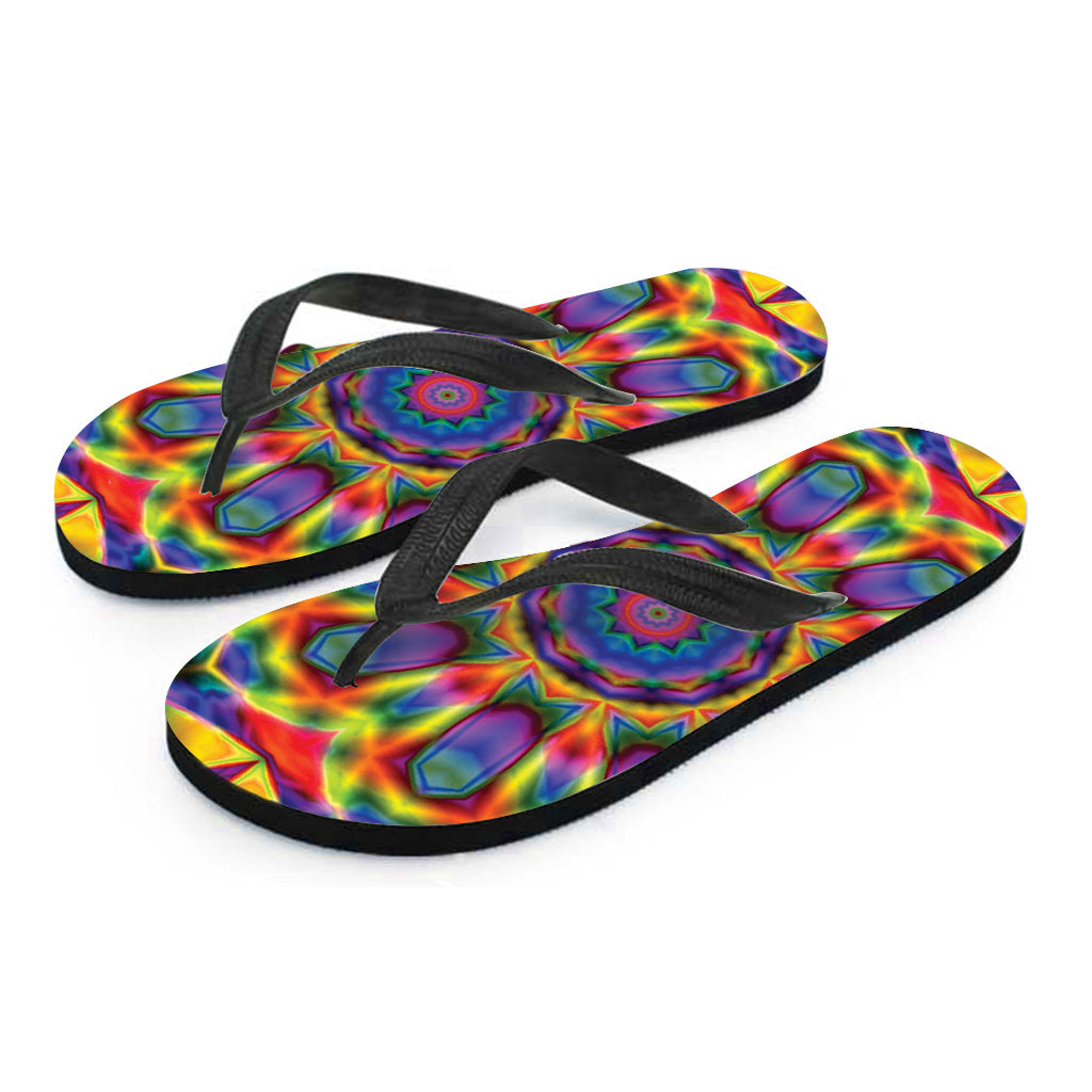 Boho Kaleidoscope Print Hawaiian Flip Flops: The Perfect Addition to Your Tropical Outfit - 2