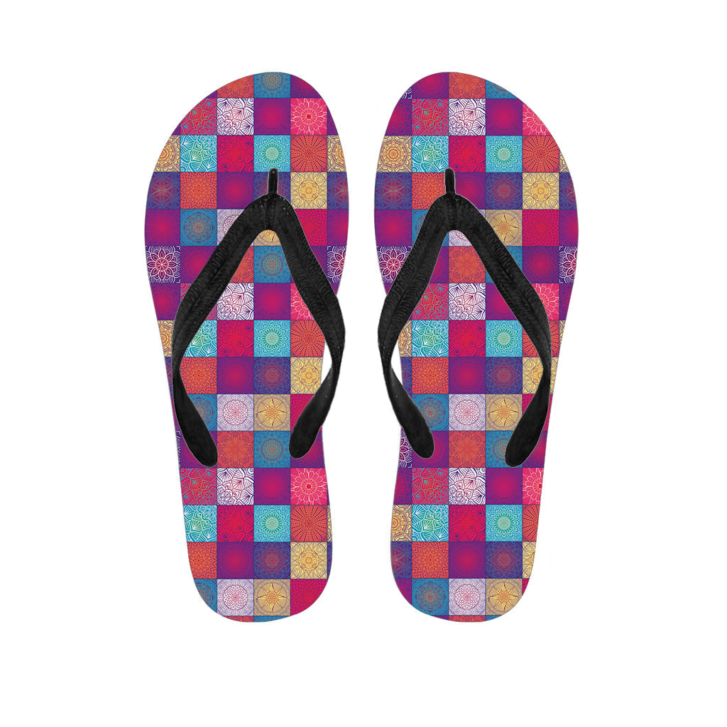 Boho Mandala Patchwork Pattern Hawaiian Flip Flops - 1