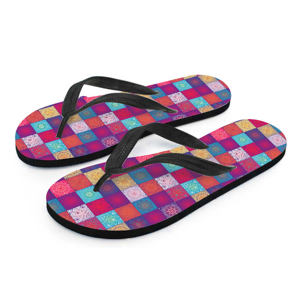 Boho Mandala Patchwork Pattern Hawaiian Flip Flops - 2