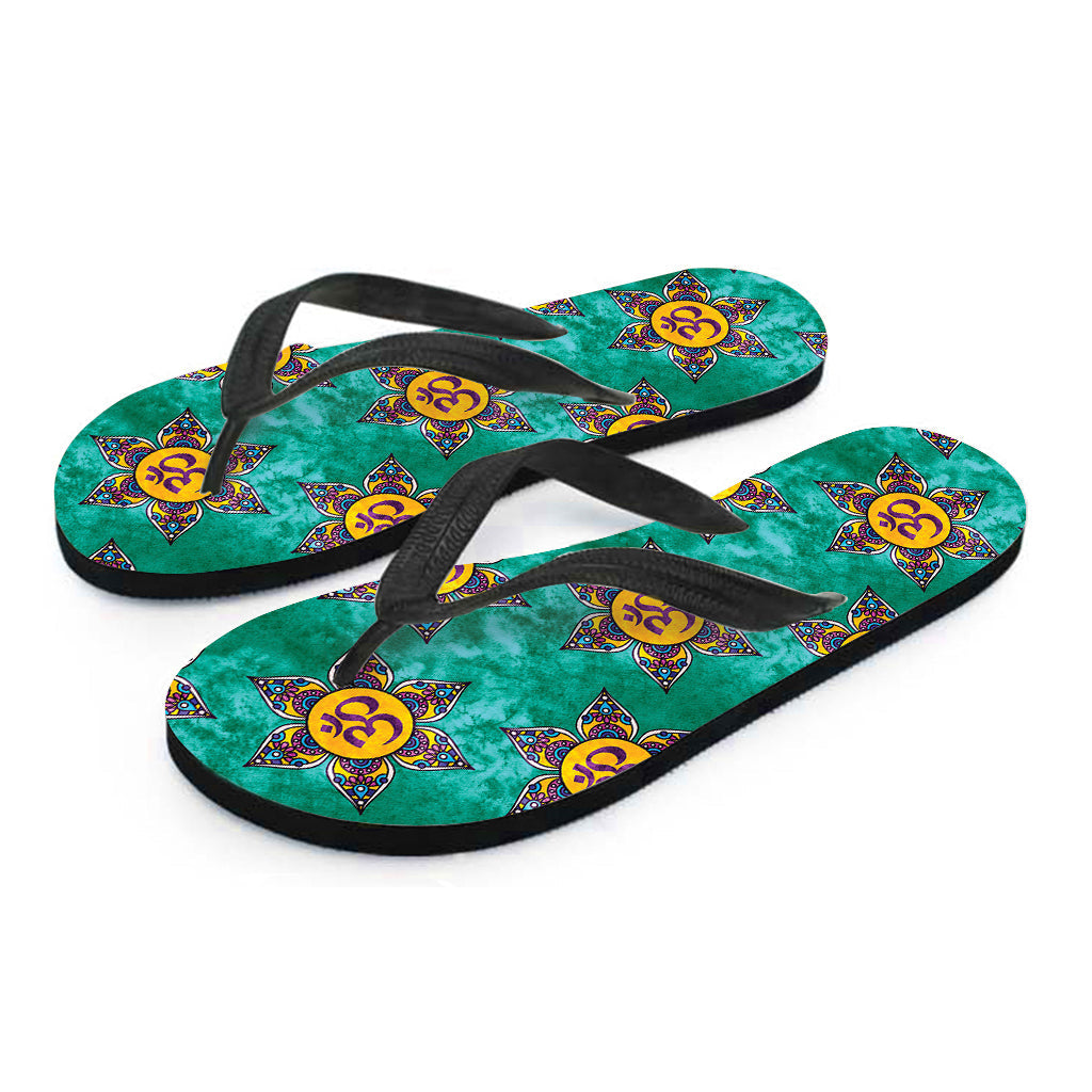 Boho Om Sign Pattern Hawaiian Flip Flops: Complete Your Island Look! - 2