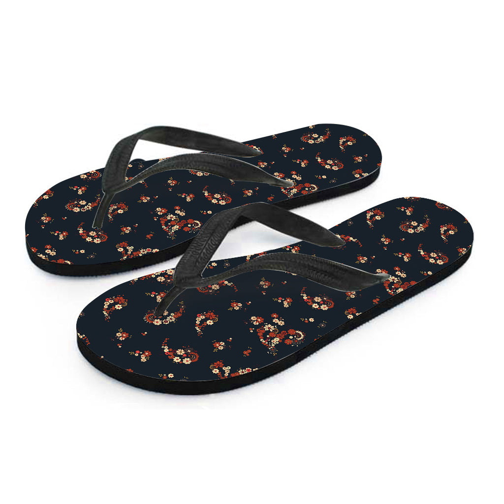 Paisley Paradise: Hawaiian Outfit Essentials with Boho Paisley Flower Flip Flops - 2