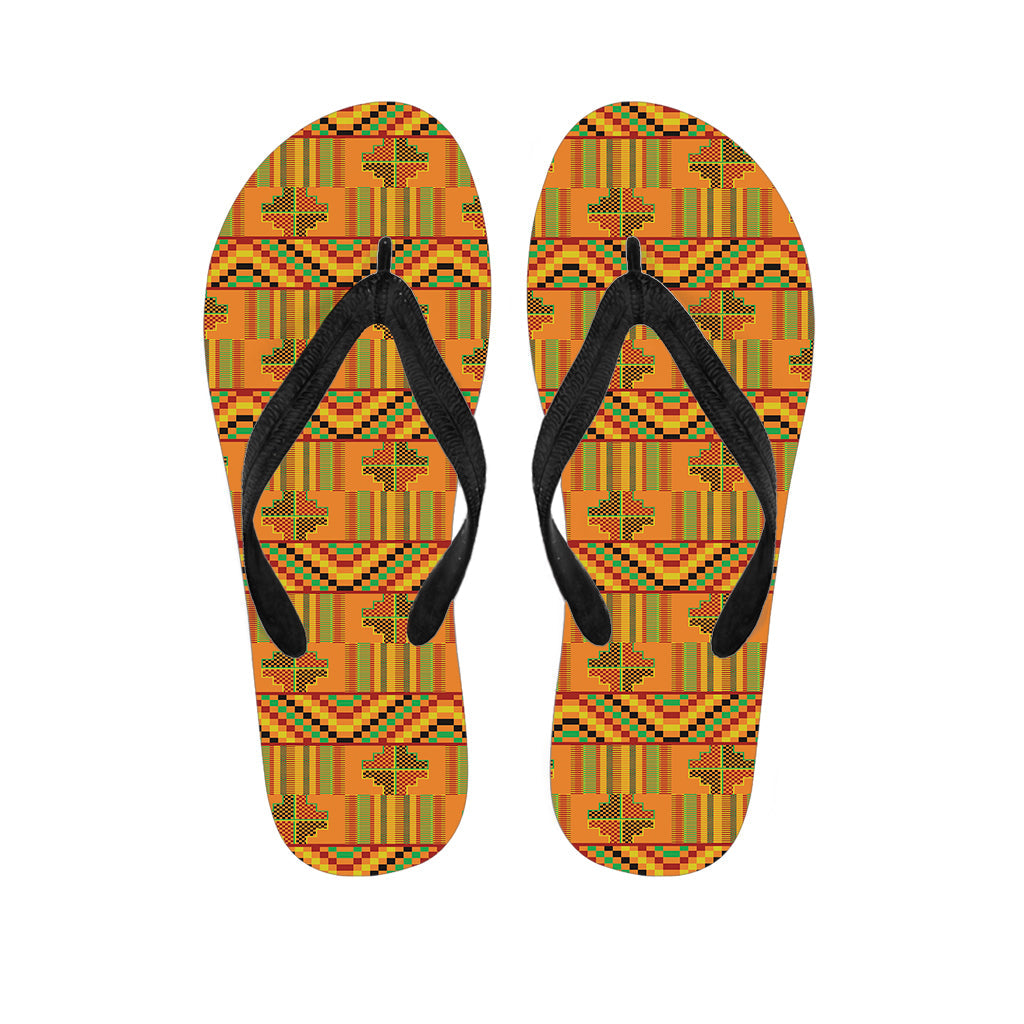 Island Vibes: Hawaiian Kente Pattern Flip Flops and Matching Outfit - 1