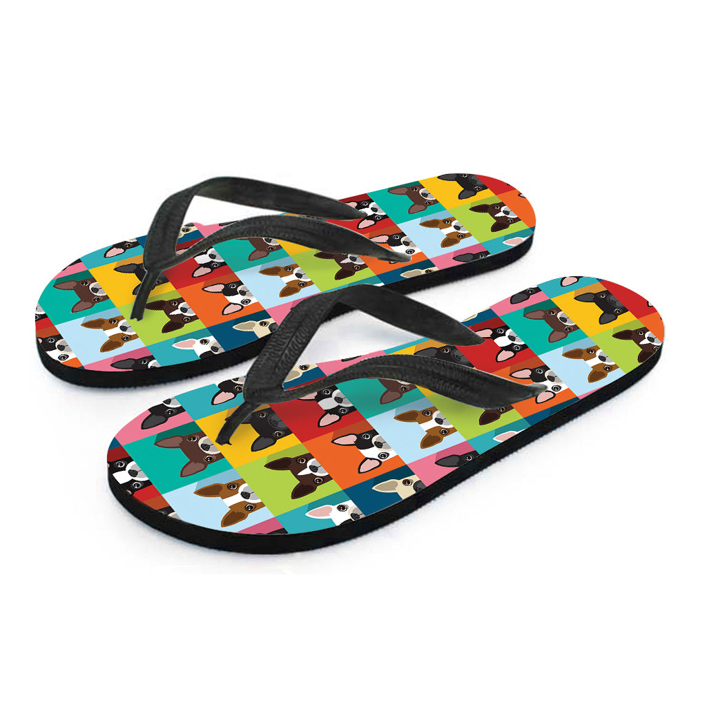 Boston Terrier Puppy Faces Hawaiian Flip Flops - Perfect for Your Tropical Outfit! - 2