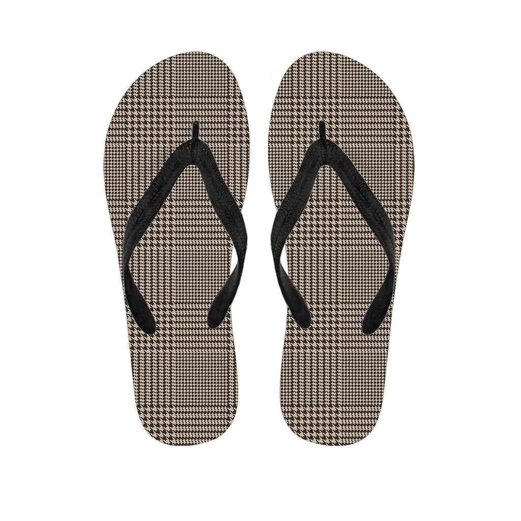 Brown and Beige Glen Plaid Hawaiian Flip Flops: Your Perfect Island Style - 1