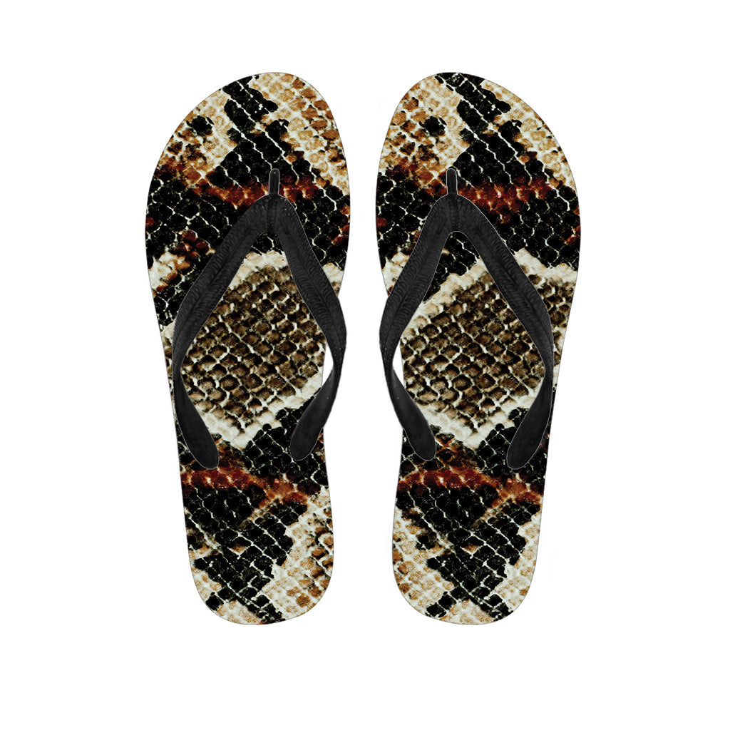 Snakeskin Print Hawaiian Glam: Complete Your Look with Stylish Flip Flops - 1