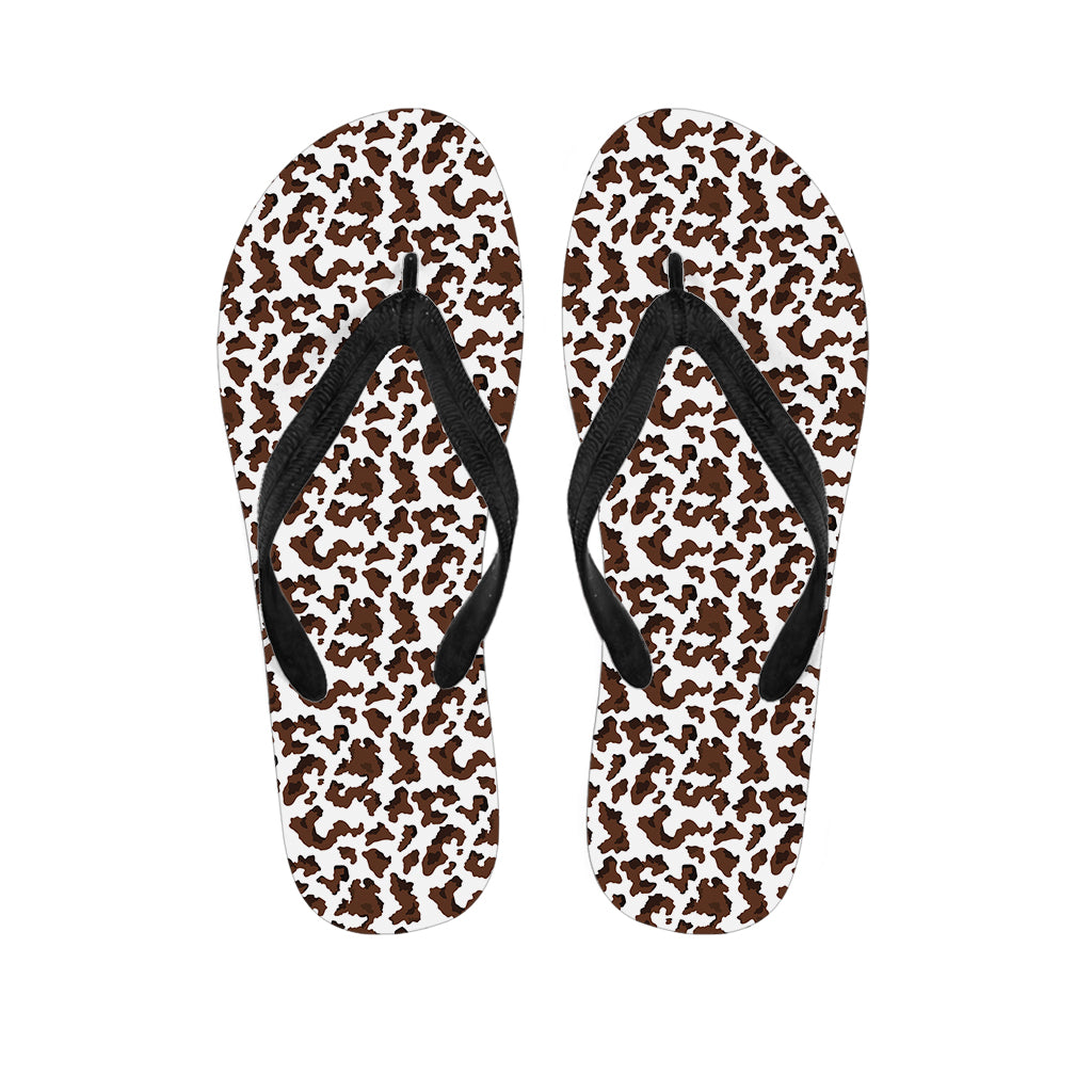 Brown and White Cow Pattern Hawaiian Flip Flops: Embrace Island Style - 1