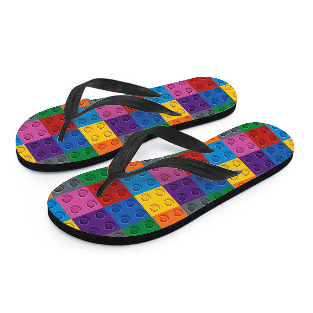 Tropical Vibes: Hawaiian Building Blocks Pattern Flip Flops and Outfit - 2