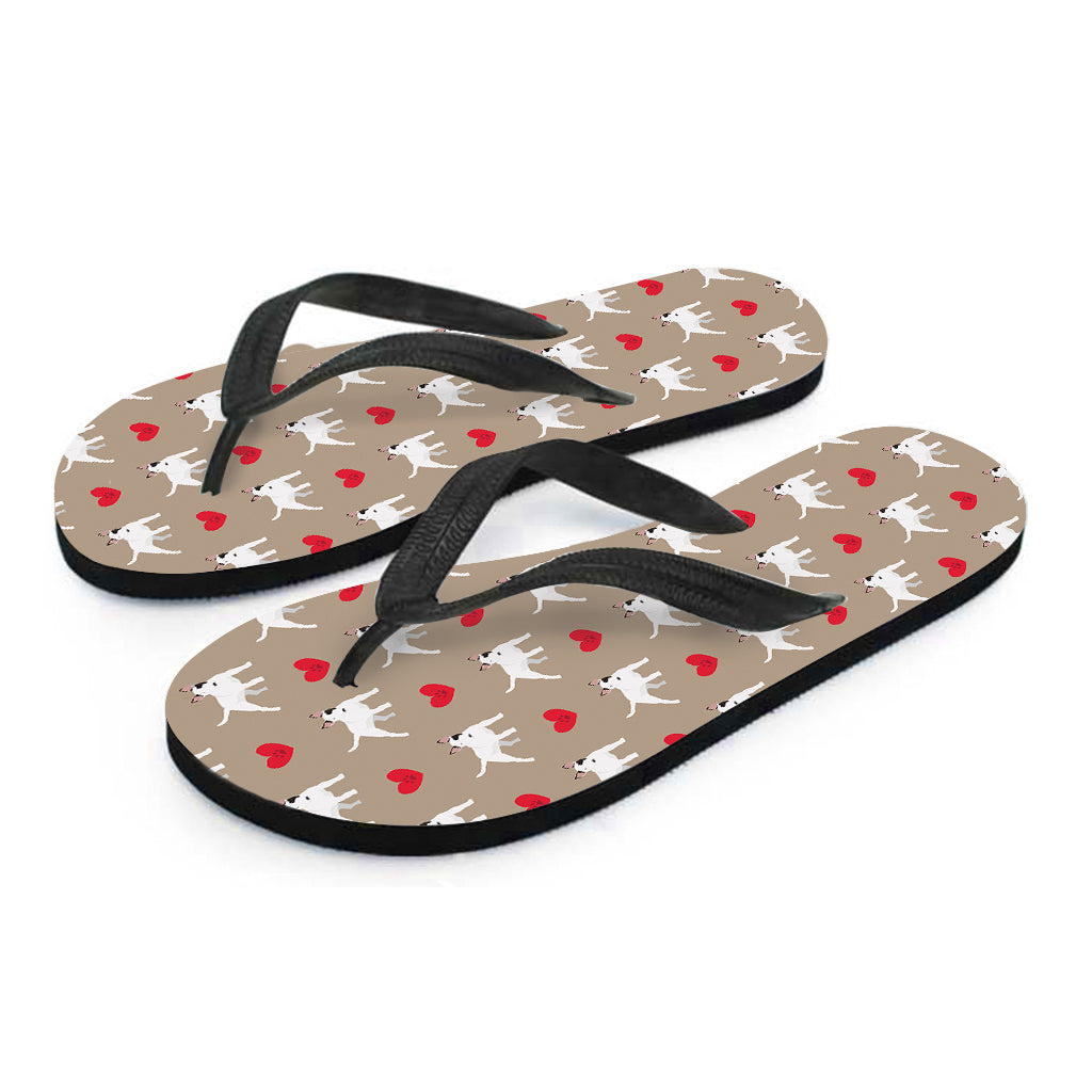 Hawaiian Style Bull Terrier Heart Print Flip Flops - Perfect for Your Tropical Outfit - 2