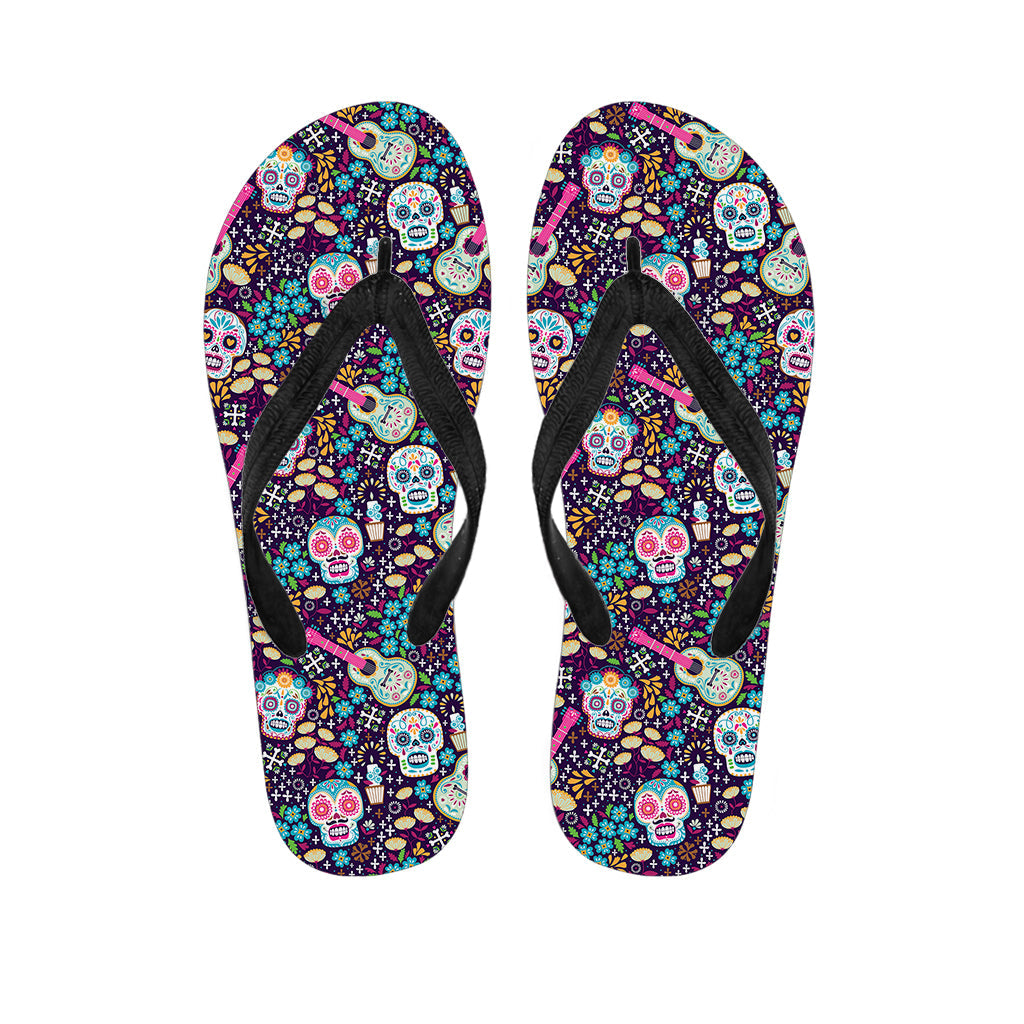 Calaveras Day of the Dead Hawaiian Flip Flops: Embrace the Aloha Spirit in Style - 1