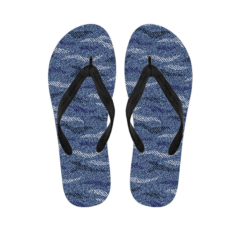 Camo Denim Jeans Hawaiian Flip Flops: Step Into Style! - 1