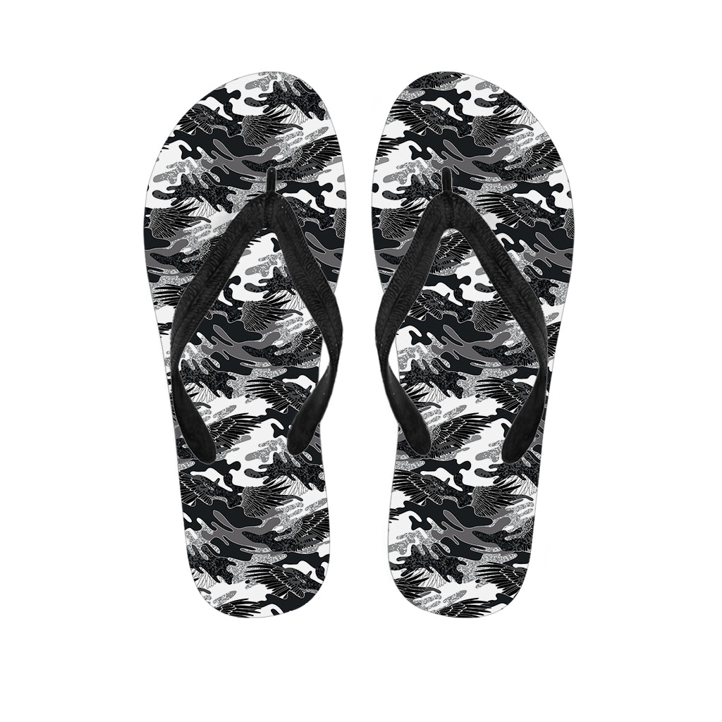 Dazzling Hawaiian Style: Camouflage Wings Pattern Flip Flops - 1