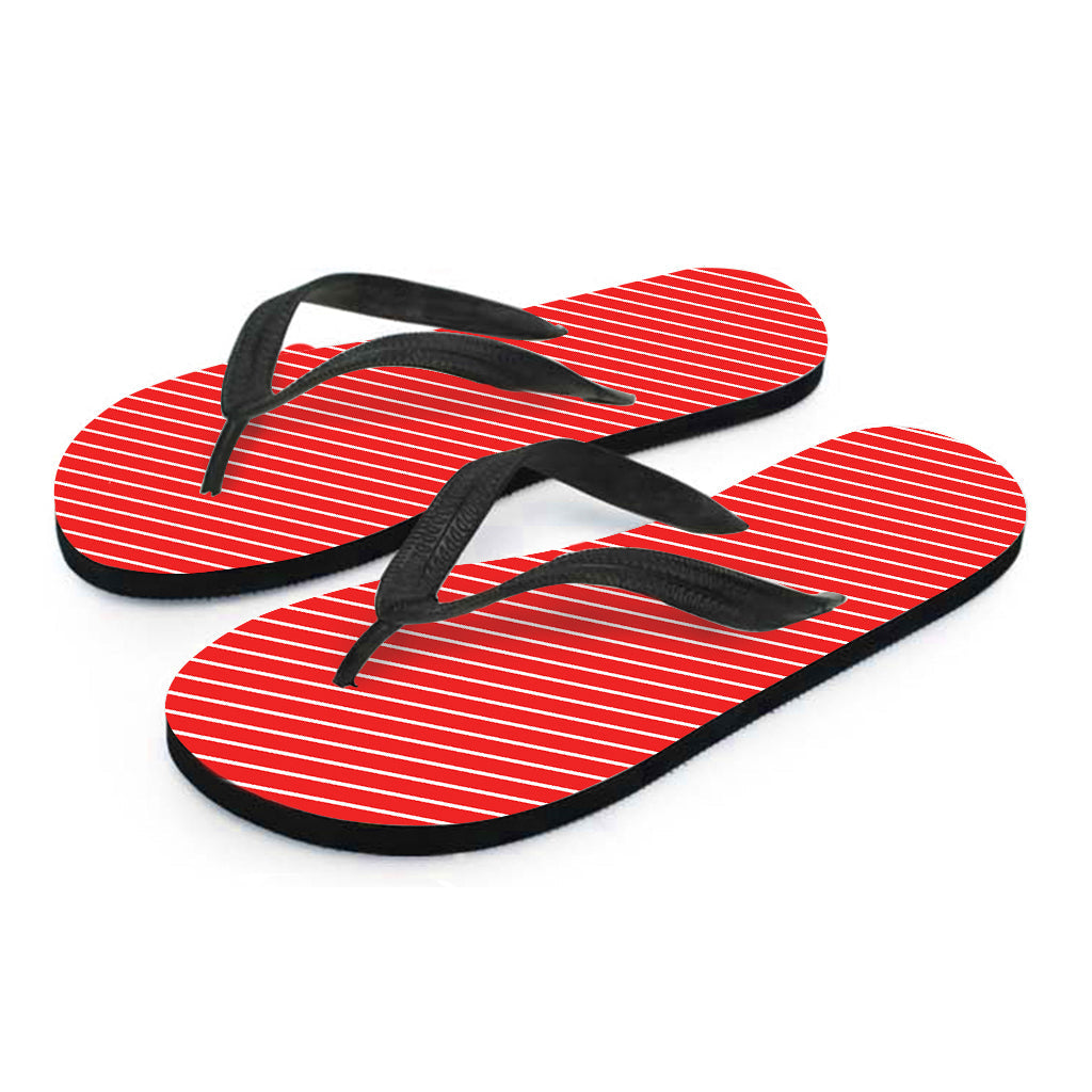 Candy Cane Striped Hawaiian Flip Flops: The Perfect Addition to Your Aloha Attire - 2