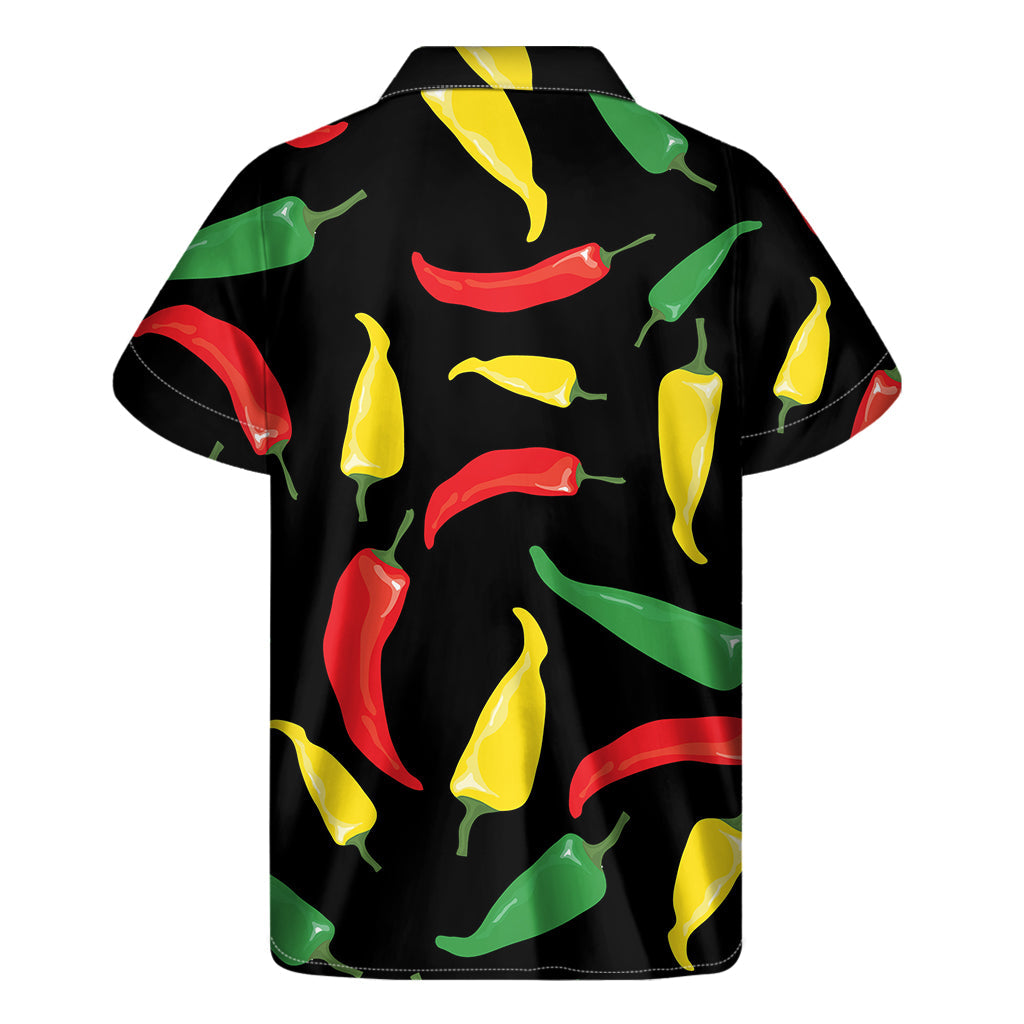 Spicy Aloha: Colorful Chili Peppers Hawaiian Short Sleeve Shirt - 2