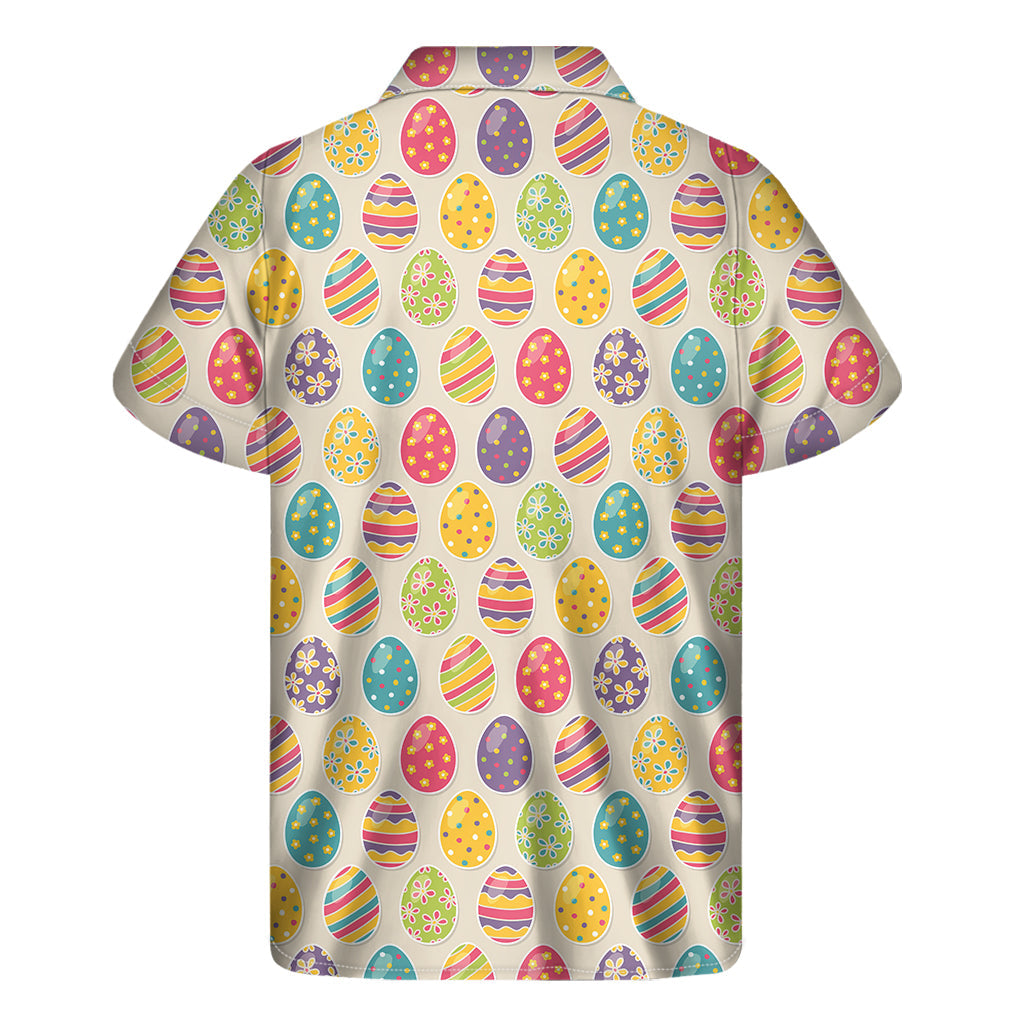 Tropical Vibes: Hawaiian Short Sleeve Shirt with Colorful Easter Eggs Pattern - 2