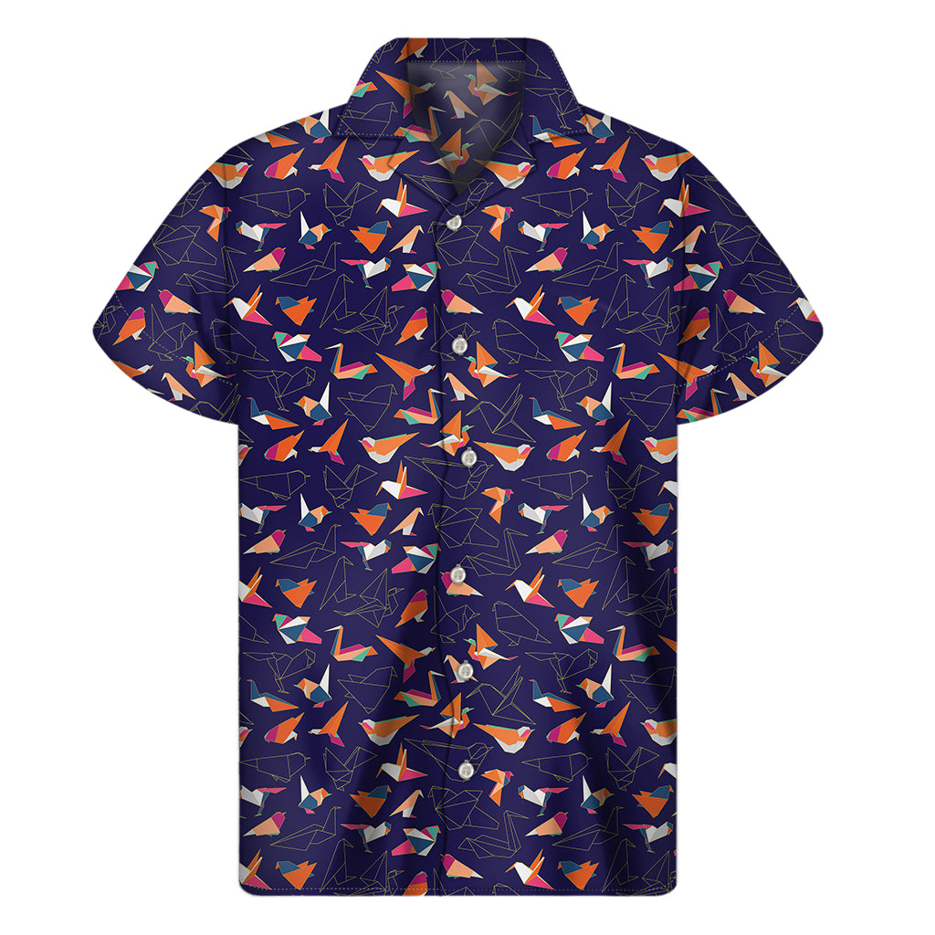 Colorful Origami Bird Hawaiian Short Sleeve Shirt - 1