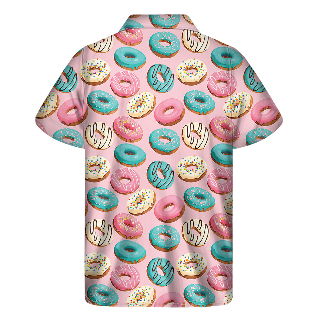 Tropical Treat: Cute Donut Pattern Hawaiian Short Sleeve Shirt - 2