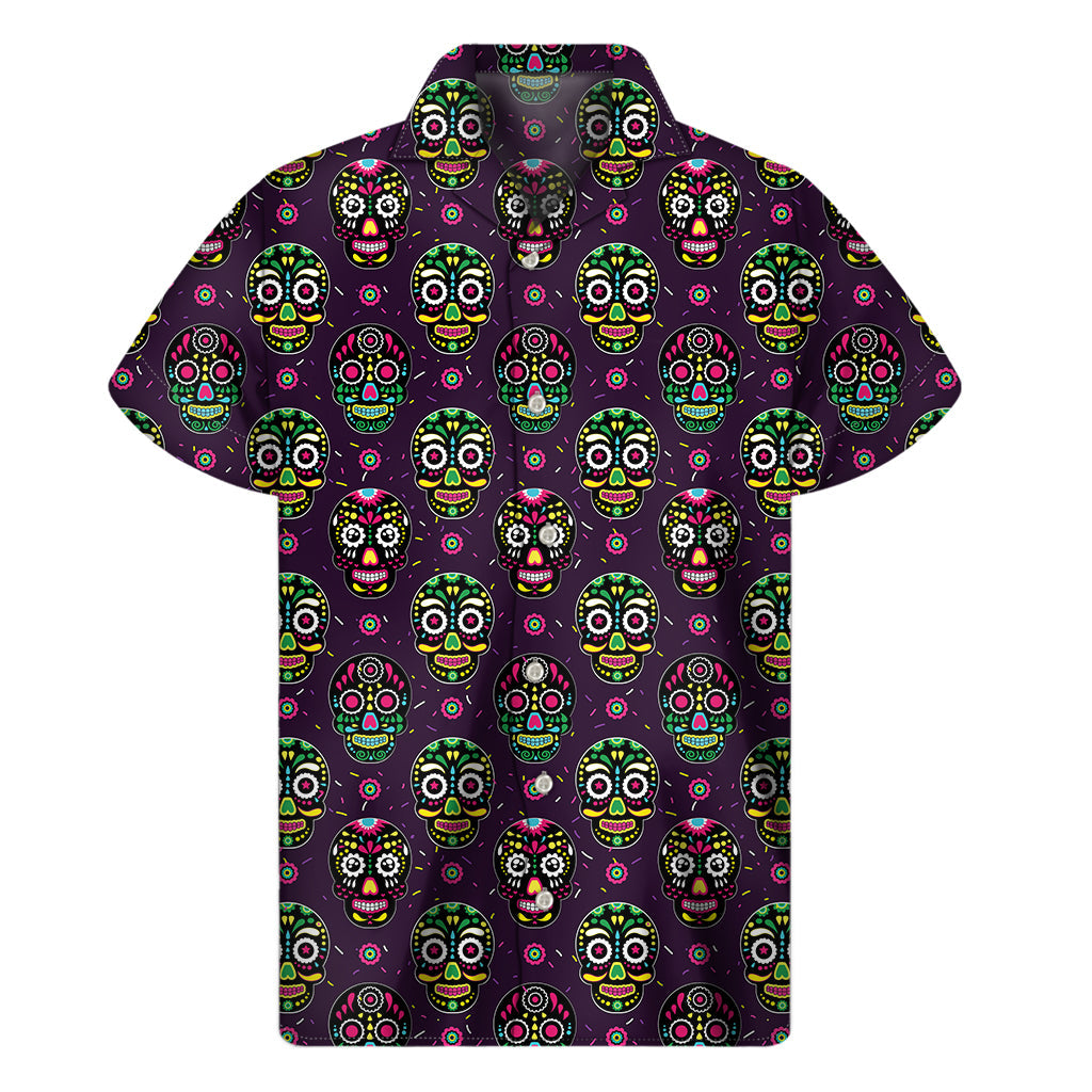 Day of the Dead Hawaiian Print Short Sleeve Shirt - 1