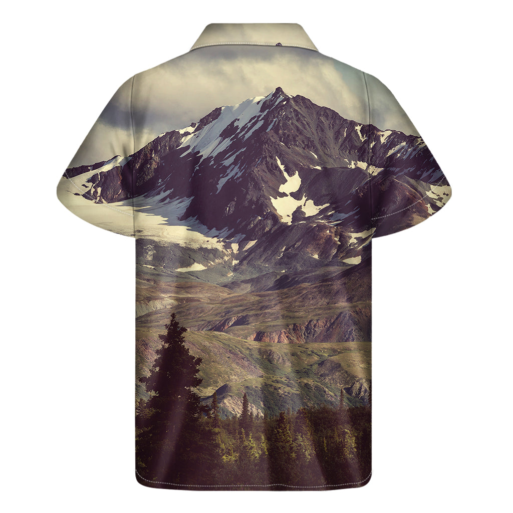 Denali Mountain Print Hawaiian Short Sleeve Shirt - 2