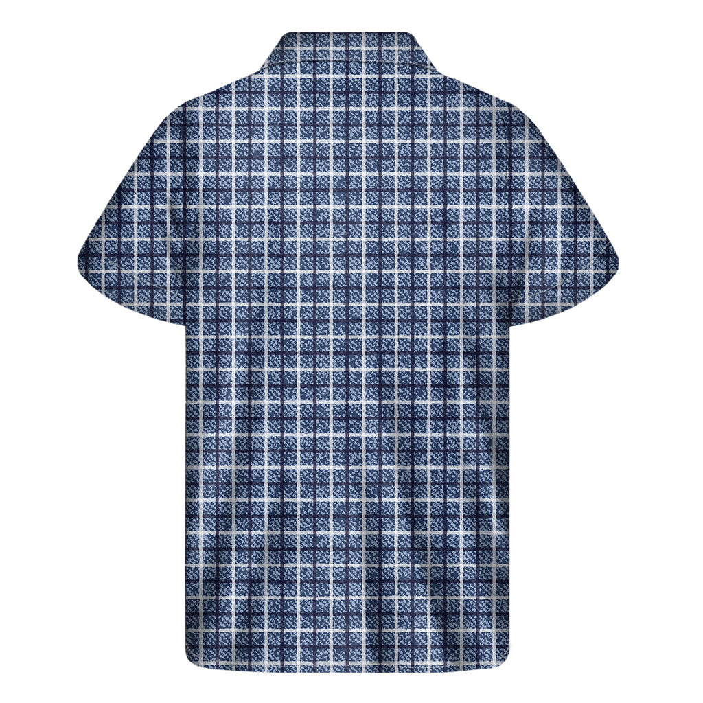 Island Vibes: Denim Tattersall Print Hawaiian Short Sleeve Shirt - 2