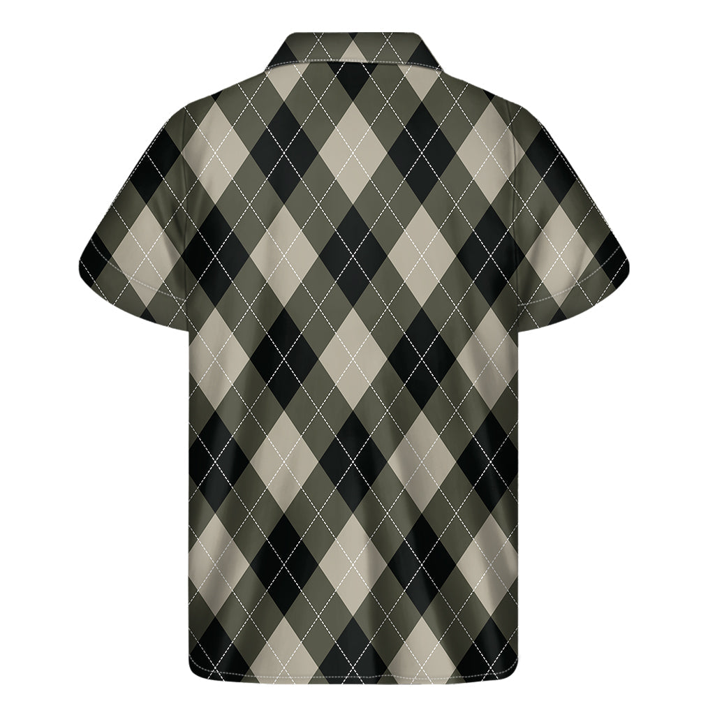 Diamond Shapes Argyle Hawaiian Short Sleeve Shirt - 2
