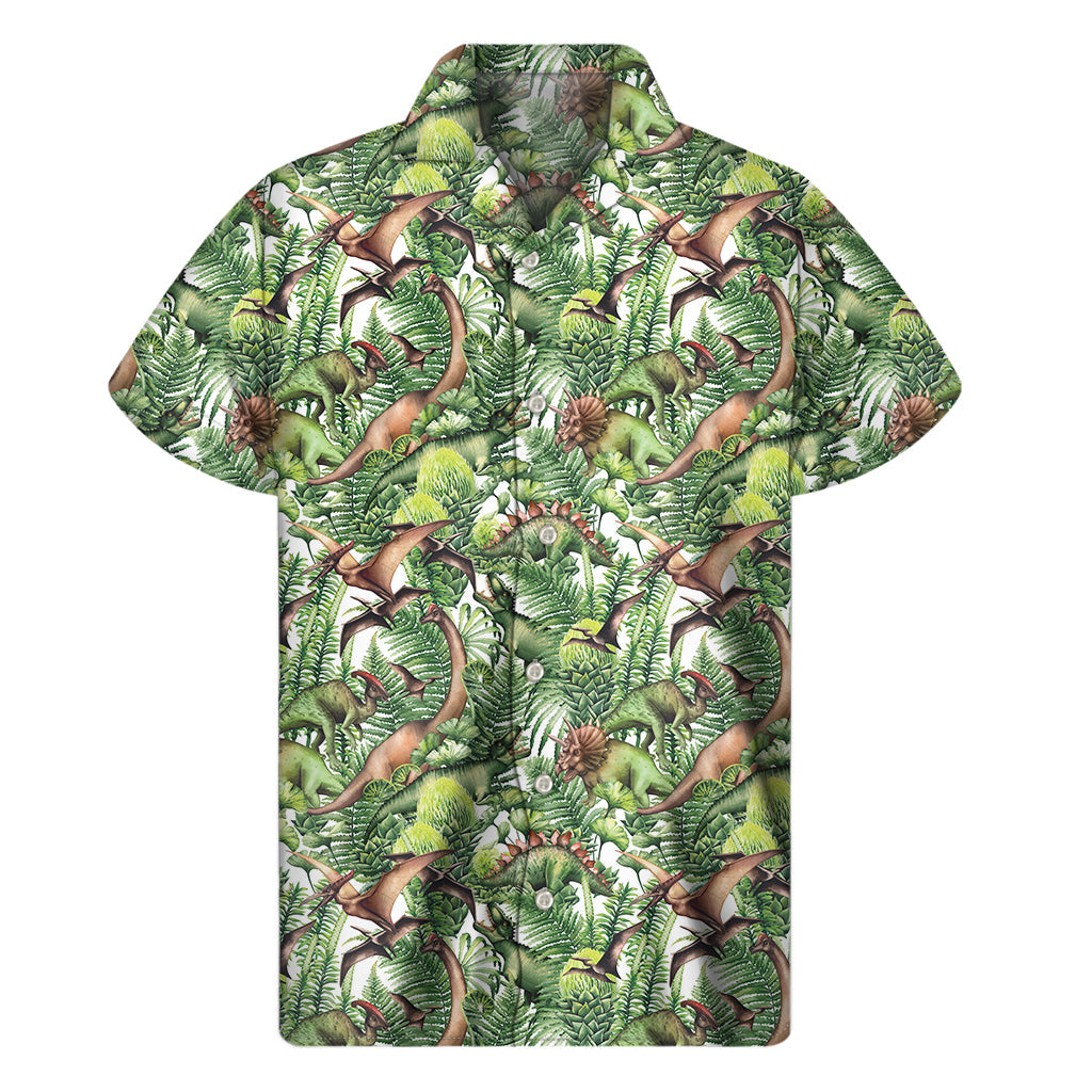 Dino Fun in the Sun: Hawaiian Style Short Sleeve Shirt - 1