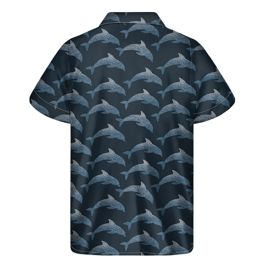 Dolphin Print Hawaiian Short Sleeve Shirt - 2