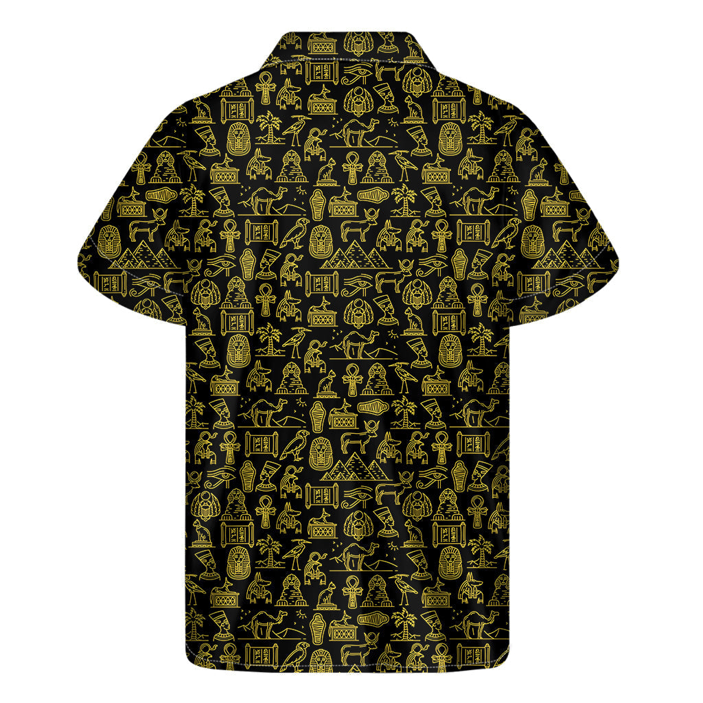 Hawaiian Paradise: Egyptian Symbols Pattern Short Sleeve Shirt - 2