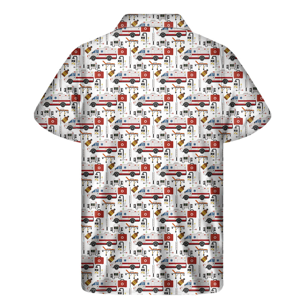 Hawaiian Style EMS Paramedic Pattern Print Men's Short Sleeve Shirt - 2