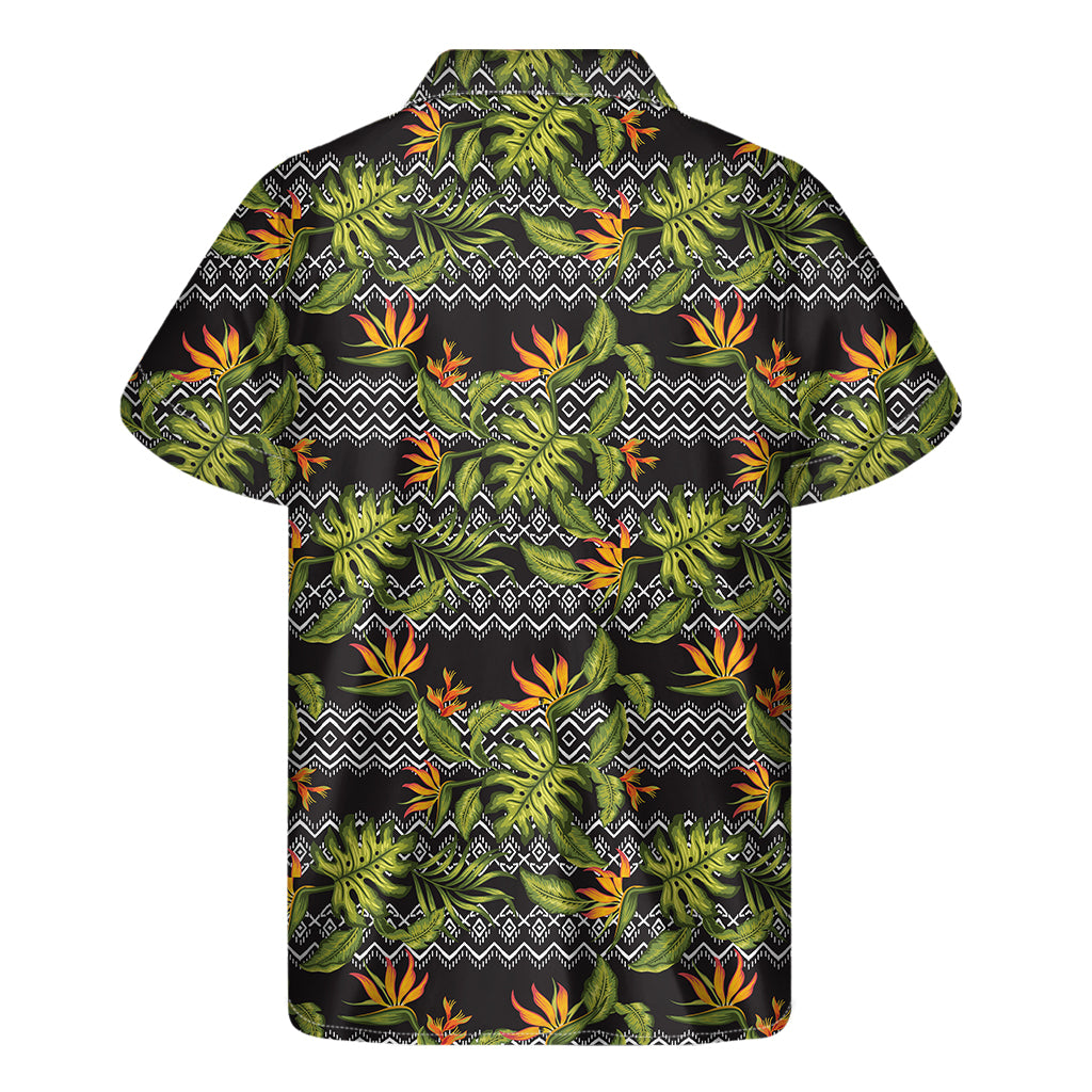 Tropical Vibes: Men's Hawaiian Bird of Paradise Short Sleeve Shirt - 2