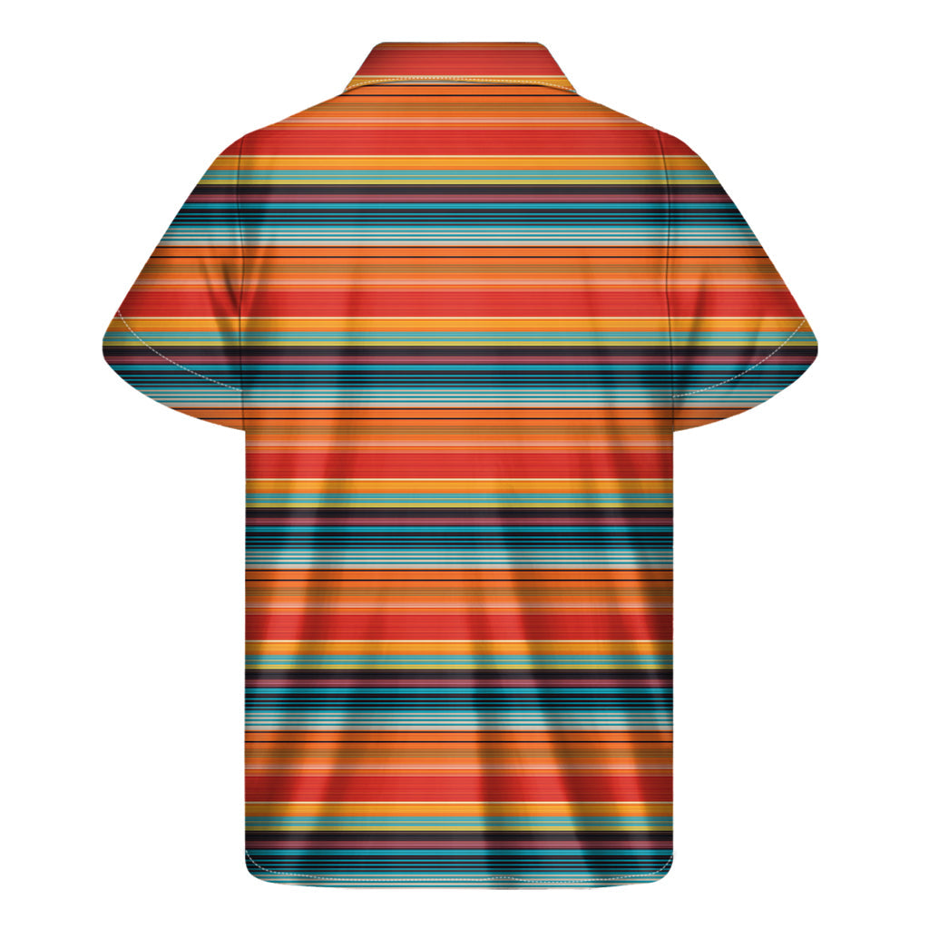 Tropical Vibes: Hawaiian Short Sleeve Shirt with Mexican Blanket Pattern - 2