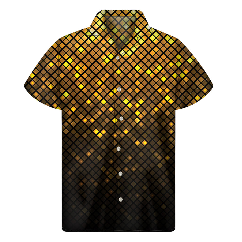 Golden Hawaiian Disco Lights Men's Short Sleeve Shirt - 1