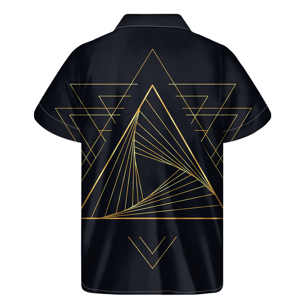 Golden Pyramid Print Hawaiian Short Sleeve Shirt: Embrace Island Style - 2