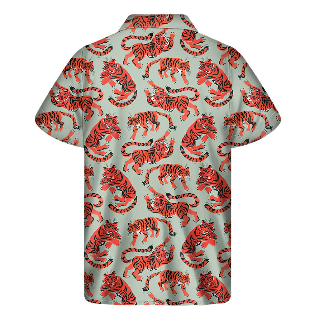 Tropical Tiger Print Hawaiian Short Sleeve Shirt - 2