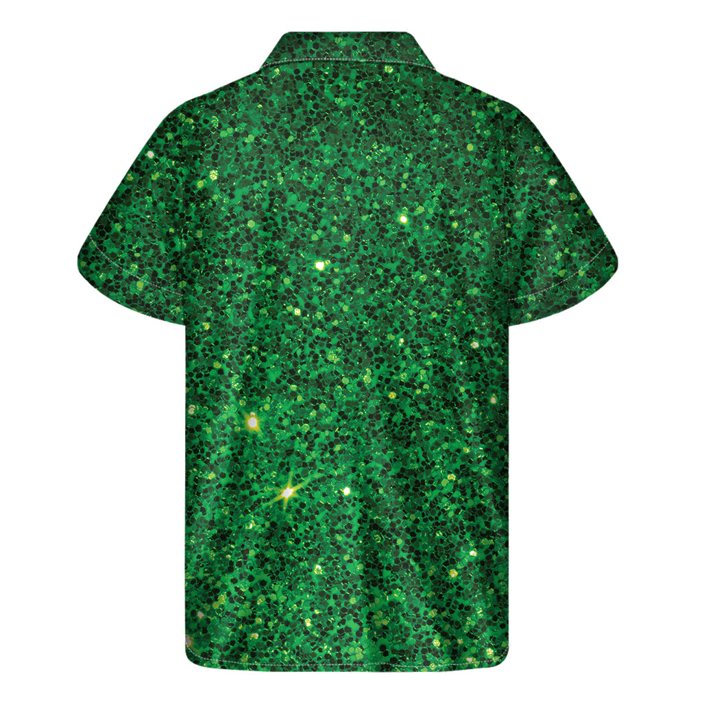 Green Glitter Hawaiian Short Sleeve Shirt - 2