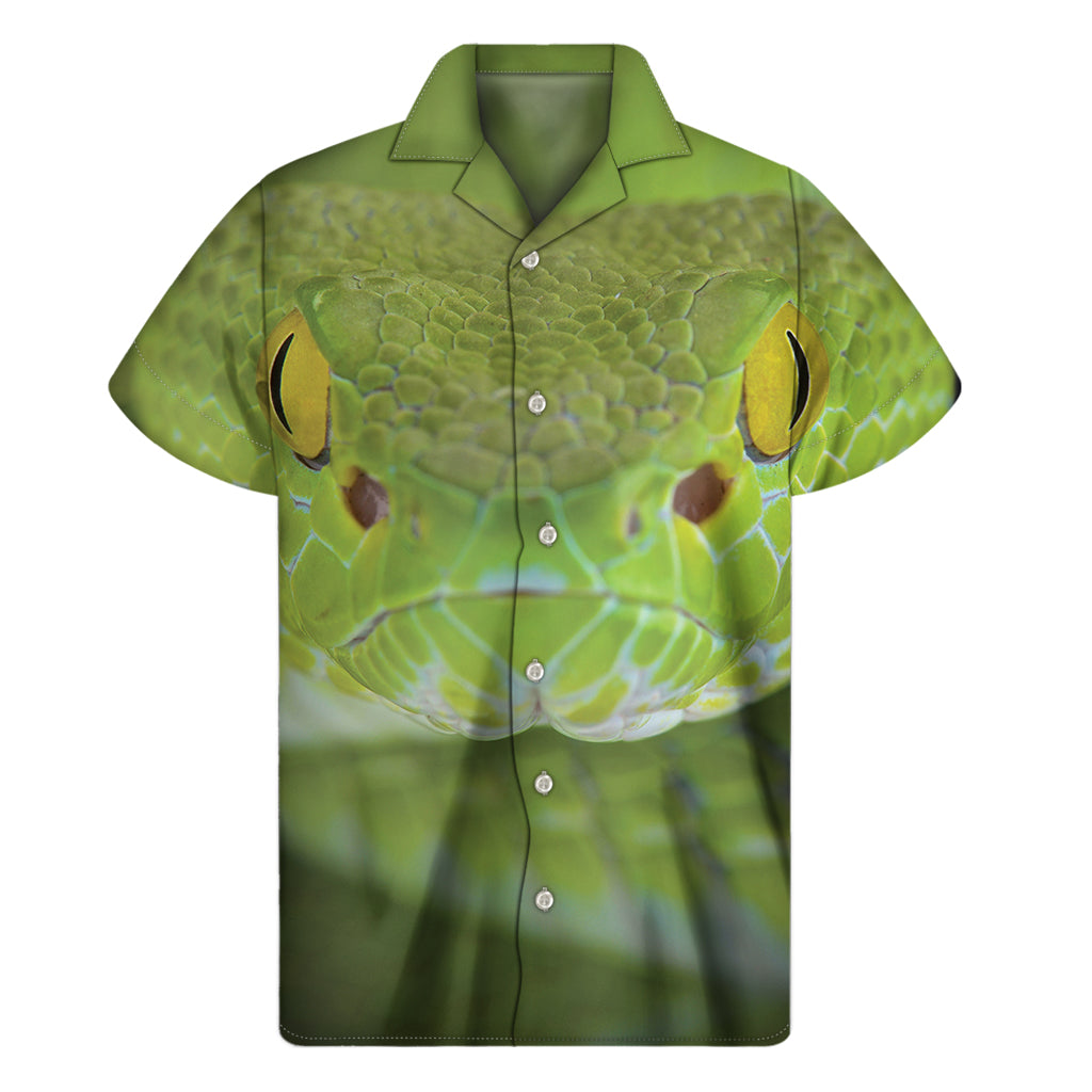 Green Pit Viper Hawaiian Aloha Shirt - Men's Short Sleeve - 1