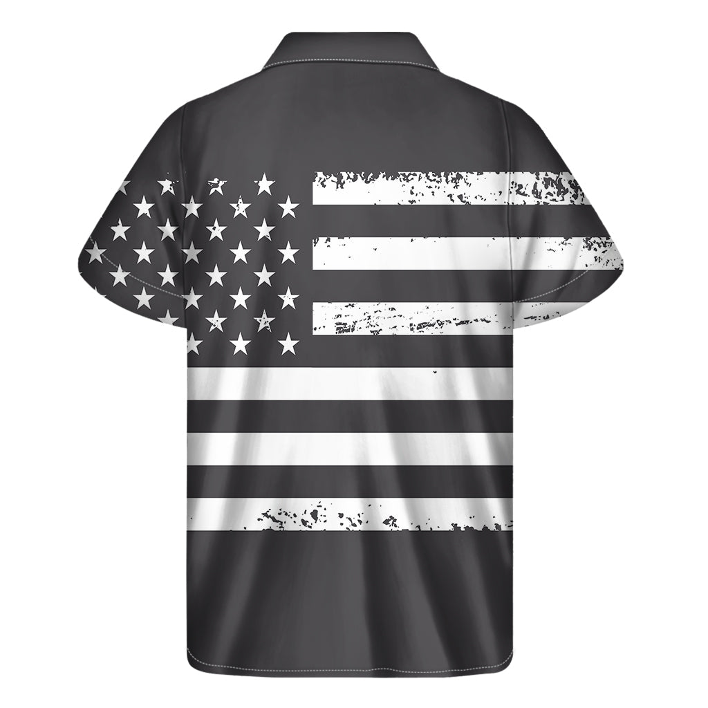 Breezy Hawaiian Vibes: Grey and White Tropical Print Short Sleeve Shirt - 2