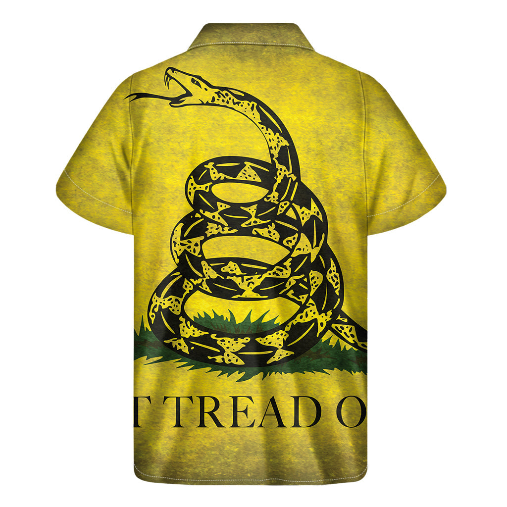 Gadsden Flag Grunge Hawaiian Short Sleeve Shirt - 2