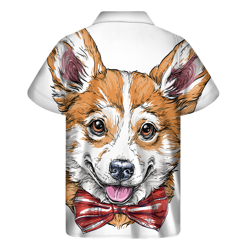Hawaiian Style Pembroke Welsh Corgi Print Men's Short Sleeve Shirt - 2