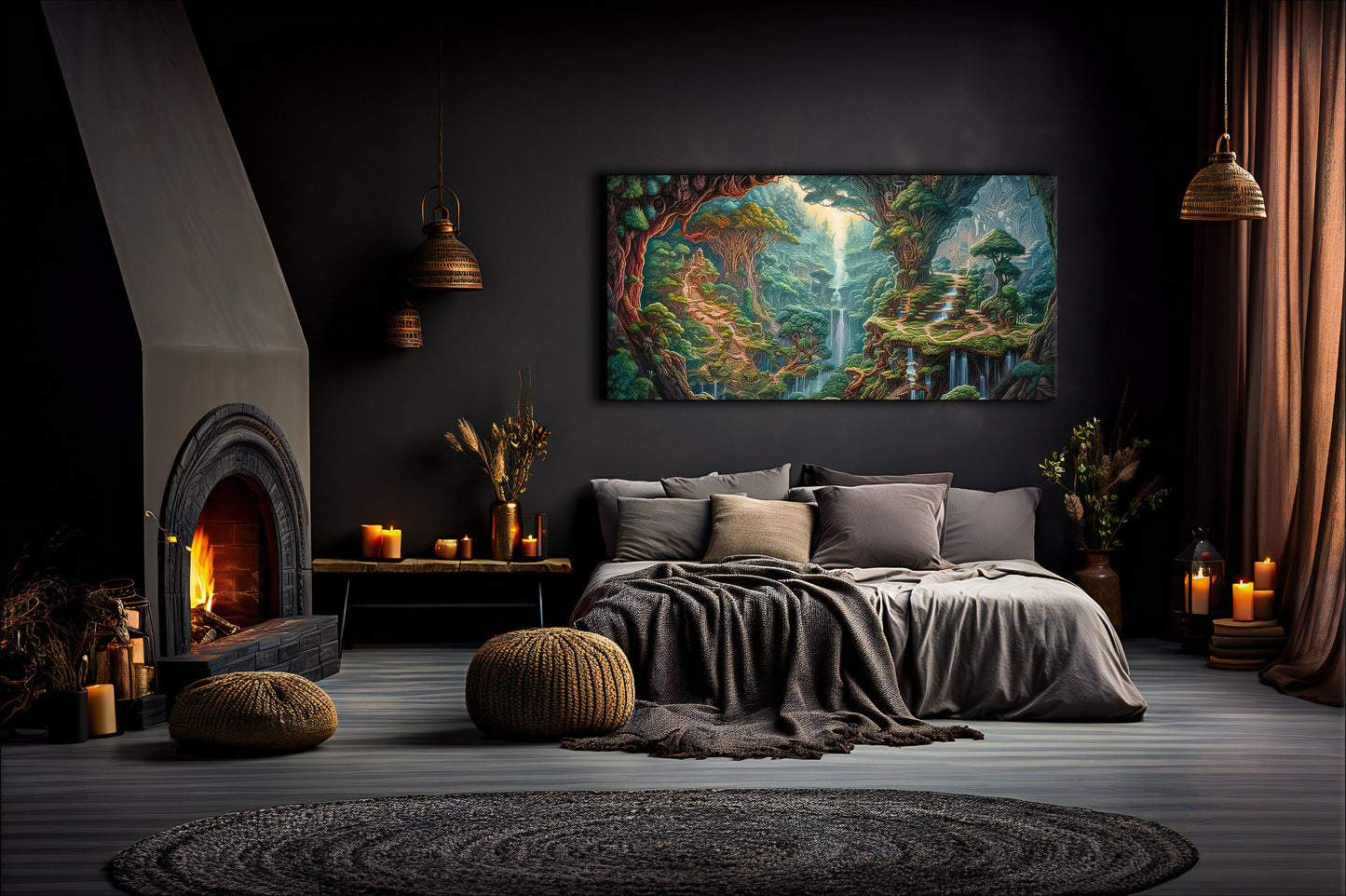 Psychedelic Landscape Painting Print