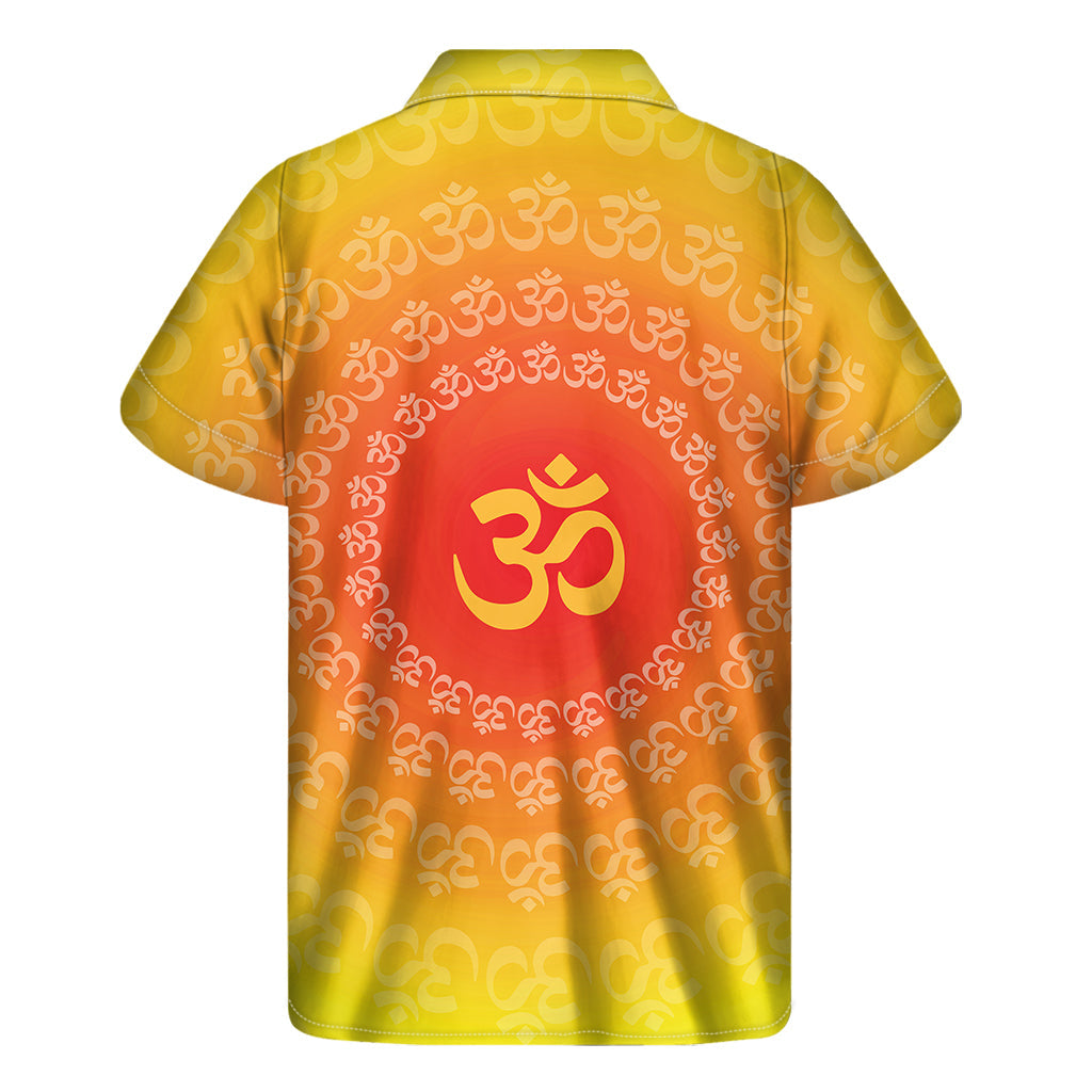 Tropical Vibes: Hawaiian Om Sign Print Short Sleeve Shirt - 2