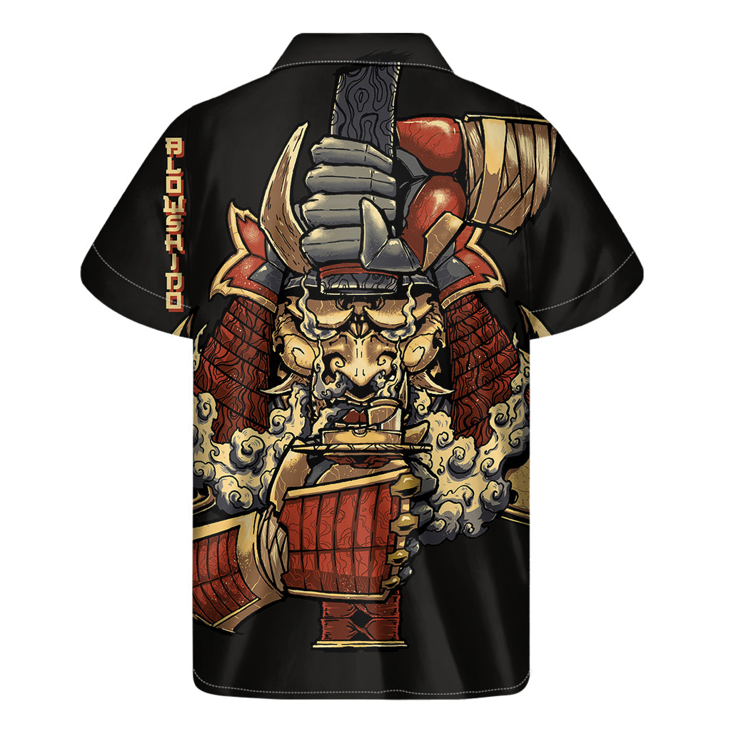 Hawaiian Ghost Samurai Print Short Sleeve Shirt - 2