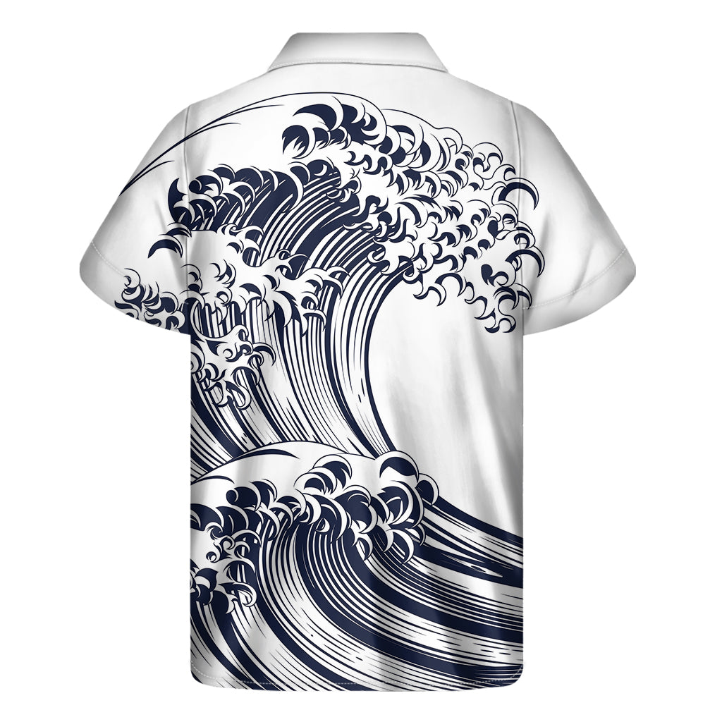 Tropical Waves: Men's Hawaiian Short Sleeve Shirt - 2