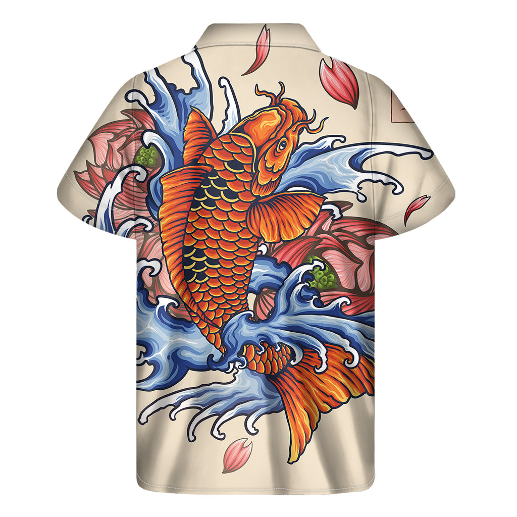 Tropical Vibes: Japanese Koi Fish Hawaiian Short Sleeve Shirt - 2