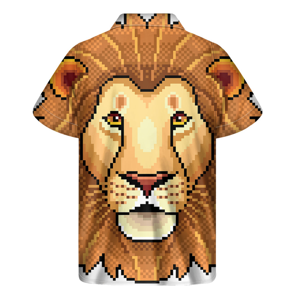 Leo Pixel Print Hawaiian Short Sleeve Shirt - 2