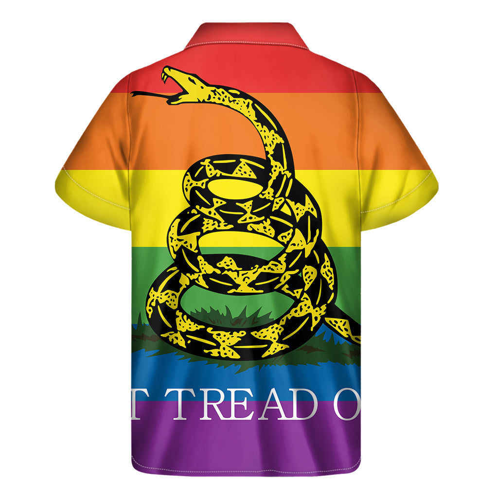 LGBT Rainbow Gadsden Flag Hawaiian Short Sleeve Shirt - 2