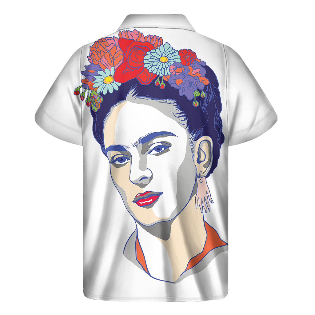 Magdalena Carmen Frida Kahlo Print Hawaiian Short Sleeve Shirt - 2